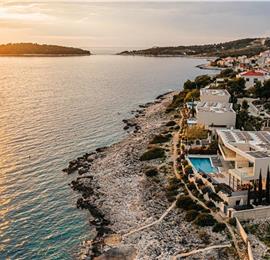 3 x 5 bedroom seafront villa with heated infinity pool near Rogoznica, sleeps 10
